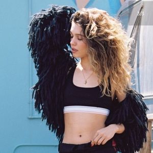 Lovers + Drifters boho festival rave black shaggy fringe open sweater jacket